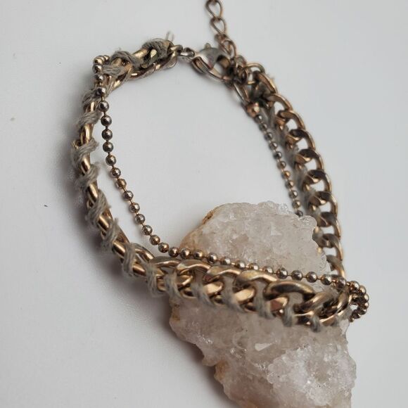 Steampunk braided chain bracelet - Picture 2 of 3